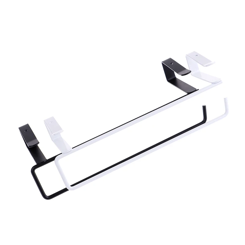 Kitchen Tissue Holder Hanging 2Colors Iron Bathroom Toilet Roll Paper Holder Towel Rack Kitchen Cabinet Door Hook Holder