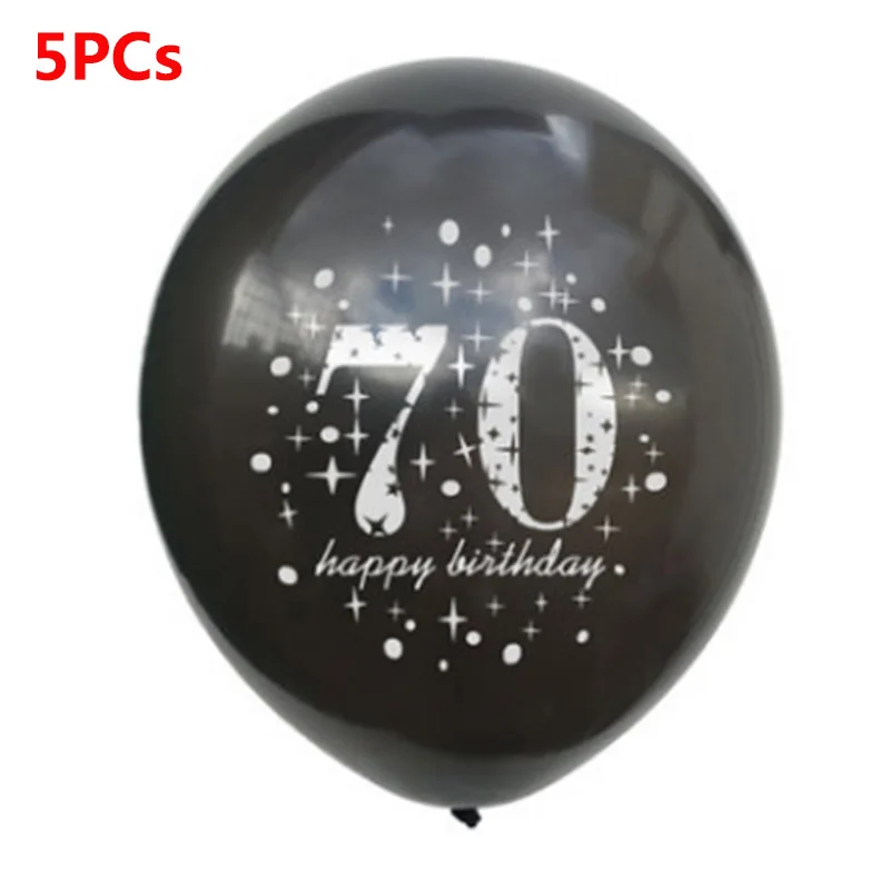 Воздушный шар на день рождения 30, 40, 50, 60, 70, 80 лет, украшение на день рождения, шар на день рождения, номер 50, золотой, черный, на день рождения, S2XZ - Цвет: 5PCS balloon