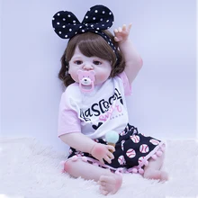 Lifelike reborn Baby Dolls Silicone vinyl Body Bebe Reborn doll with Dot headdress fashion babies Girls dolls 57cm kids toy gift цена Lifelike reborn Baby Dolls Silicone vinyl Body Bebe Reborn doll with Dot headdress fashion babies Girls dolls 57cm kids toy gift цены онлайн