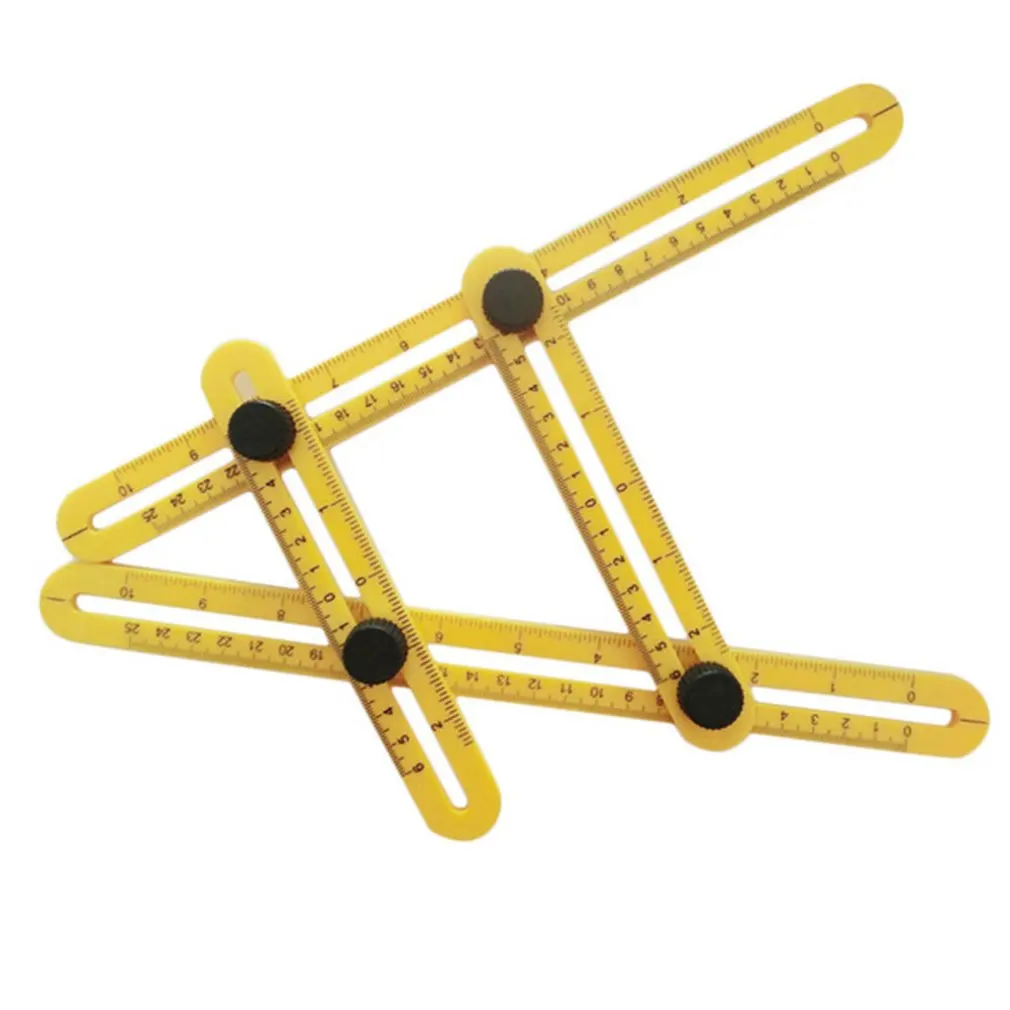 

Multifunction Abs Square Ruler Plastic Activity Four-fold Measuring Tool Folding Angle Ruler Measuring Tool Template Ruler