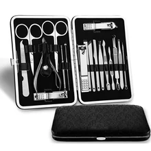 18 шт./компл. маникюрный набор Нержавеющая сталь машинки для стрижки ногтей набор для того, чтобы показать свой профессиональный педикюр, пинцет для выщипывания, ухо Палочки и нейл-арта