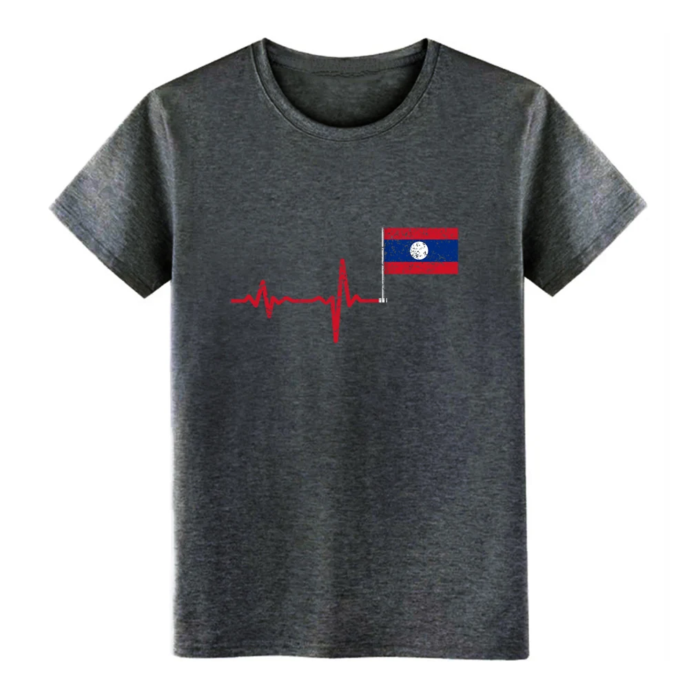 Бейсбольная Футболка с надписью Heartbeat Laos flag gift 100% хлопок круглым вырезом новая