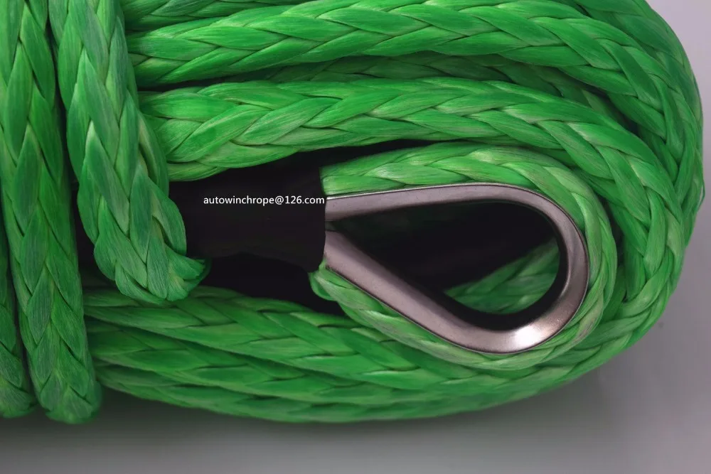 الأخضر 16 ملليمتر * 40 متر الاصطناعية ونش حبل ، uhmwpe ونش حبل للكهرباء ، البلازما ونش حبل ، سحب الحبال