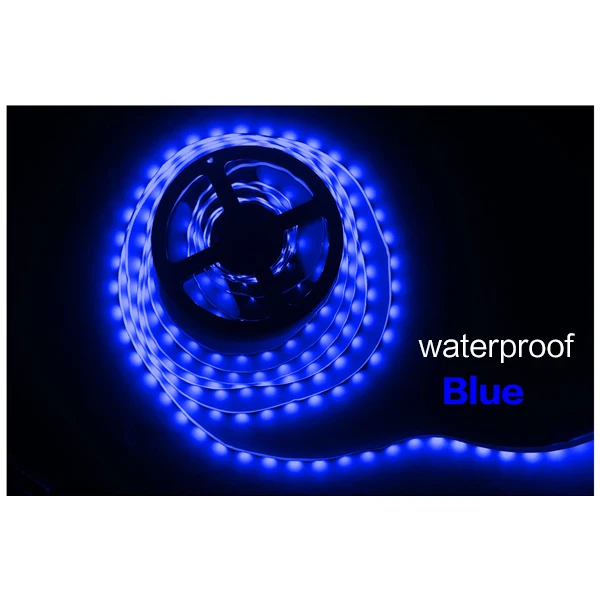 Горячая Распродажа, 5 м, 300 светодиодов, водонепроницаемый RGB светодиодный светильник, 3528 DC12V, 60 светодиодов/м, Fiexble светильник, Светодиодная лента, лампа для украшения дома - Испускаемый цвет: Синий
