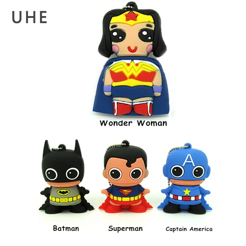 Usb флеш накопитель Super heros 64 ГБ 32 16 8 4 Гб карта памяти batman/superman/Wonder Woman usb Captain America cle|USB