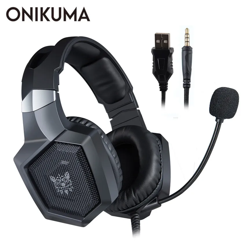 ONIKUMA PS4 Игровые наушники casque PC стерео наушники гарнитура с микрофоном светодиодный светильник дыхания для ноутбука планшета/Xbox One