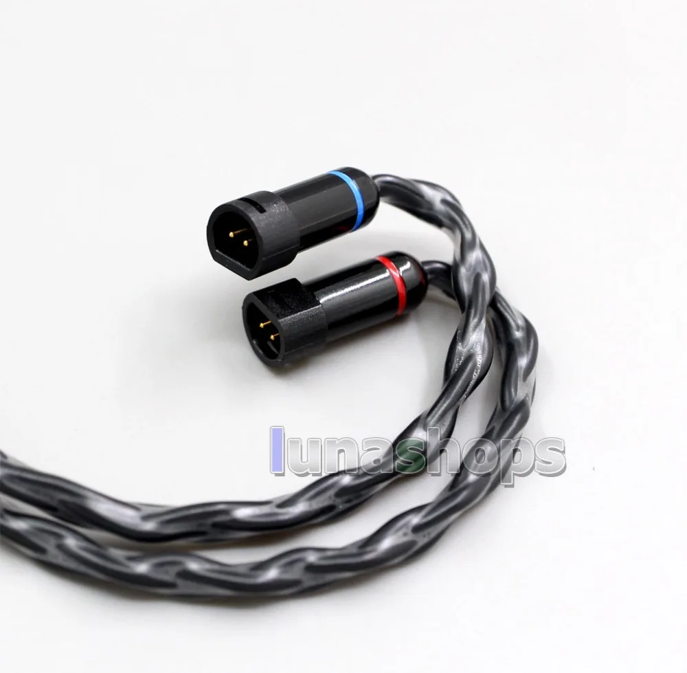 LN006353 XLR сбалансированный 3,5 мм 2,5 мм 8 ядер посеребренный для наушников кабель для Sennheiser IE8 IE8i IE80 IE80s металлический штырь