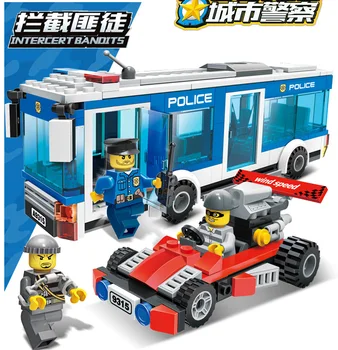 

GUDI New City police Series bricks policemen intercept bandits Educational diy Building Blocks Kids Toy Birthday Gift boy 9315