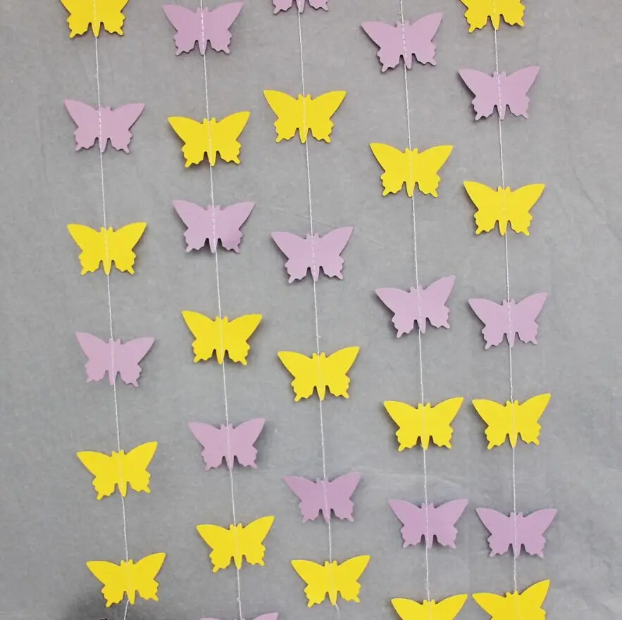 5pieces Lot Yellow Butterfly Paper Garland Backdrop For Pictures