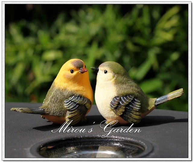 2 Small Decorative Resin Cute Love Birds Statue Figurines Model ... 2 Small Decorative Resin Cute Love Birds Statue Figurines Model ...