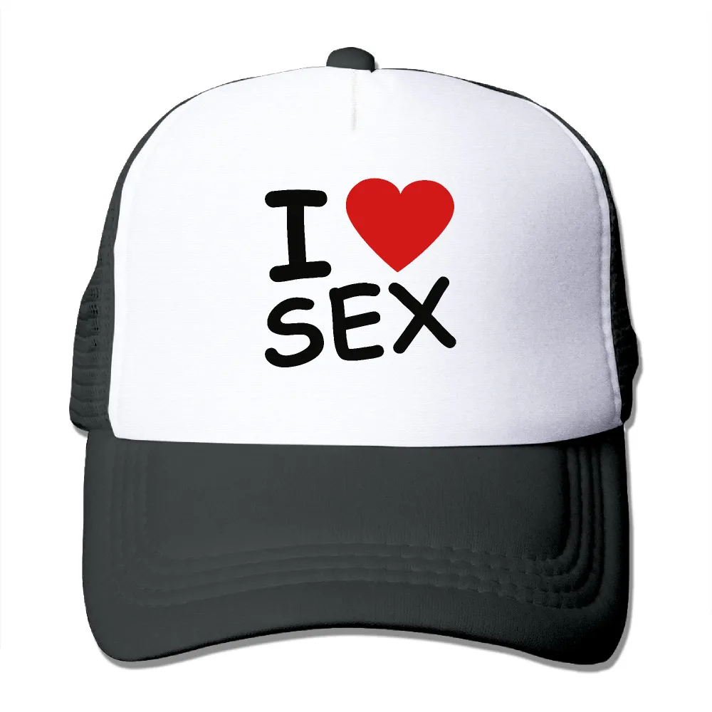 Dutrodu Unisex Baseball Caps Mesh Back I Love Sex Hat Caps Hip Hop Hat 