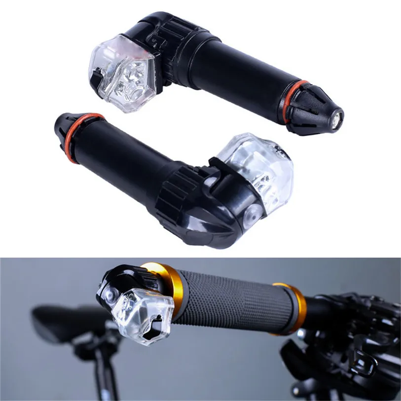 LED Turn Signals Light Handle Bar End Cover Plug Hand Block Caps For
