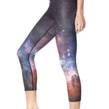 Для женщин Таинственная галактика печать Фитнес быстросохнущая упражнения Леггинсы для женщин Высокая Талия до середины икры энергии Брюки для девочек Мотобрюки женская одежда