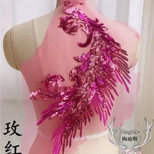 5 цветов блестящая Цветочная аппликация с блестками! 4 шт./лот кружево с вышивкой по сетке аппликация на заказ кружевные аксессуары высокого качества