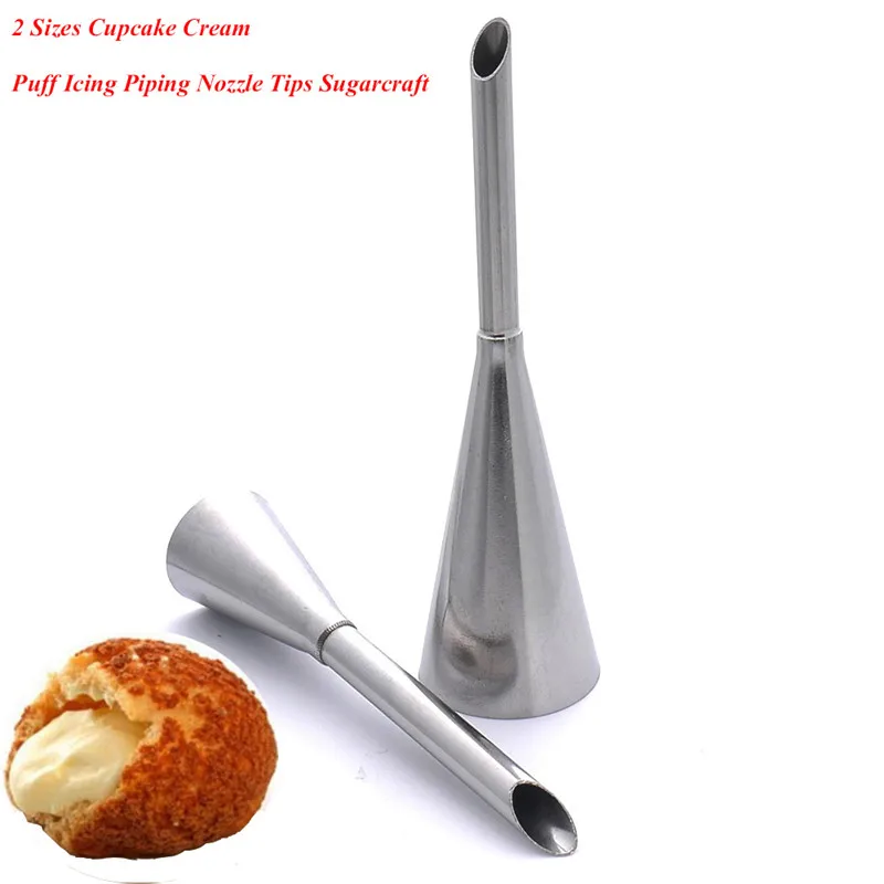 

2 Sizes Cup Cake Cream Puff Icing Piping Nozzle Tips Sugarcraft Fondant Pastry Kitchen Baking Tool