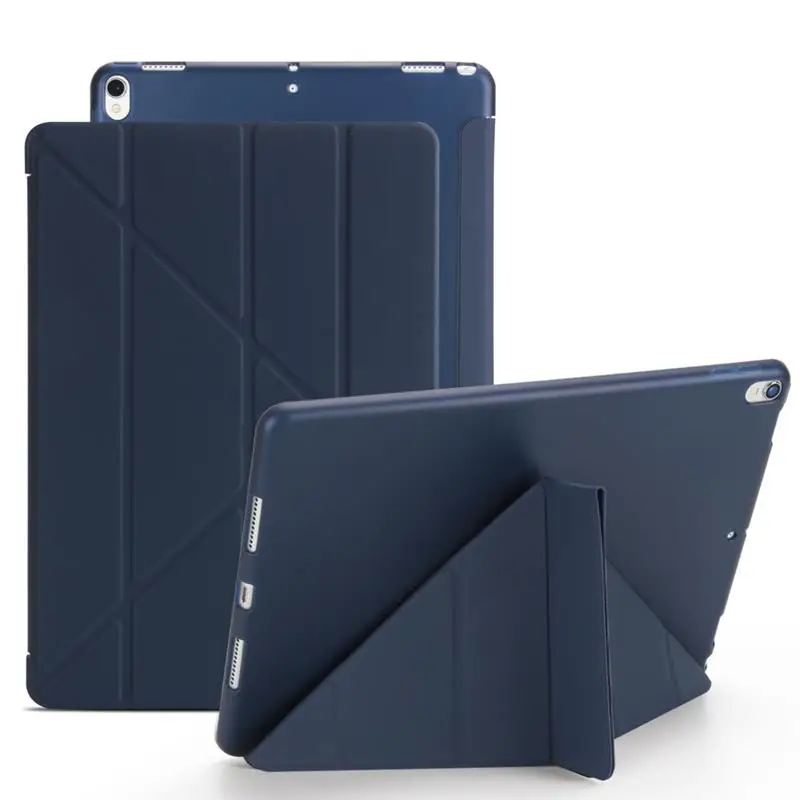 Dark Blue XSKEMP для iPad Air 3rd Gen 10,5 A2152 A2123 A2153 A2154 смарт-чехол из искусственной кожи с магнитным пробуждением сна+ закаленное стекло - Цвет: Dark Blue
