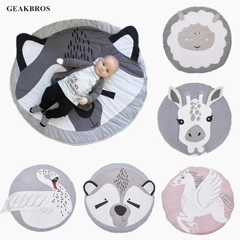 

90CM Baby Infant Play Mats Kids Round Crawling Carpet Floor Rug Baby Bedding Blanket Cotton Play Game Pad Children Room Decor