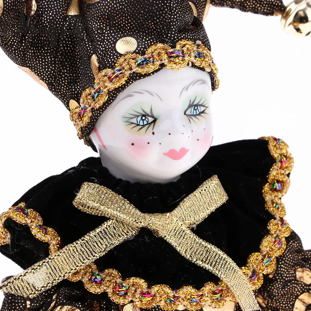 7 Patterns 16cm Sweet Porcelain Triangel Doll Harlequin Doll Figures Delicate Artware Fit for Valentine Gift Birthday Gift Toy
