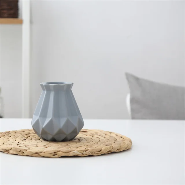 Nordic Стиль Ins фарфоровая ваза современный краткое керамические вазы для цветов кабинет прихожей дома горшки для растений, Свадебный декор лучшие подарки - Цвет: Mini Gray