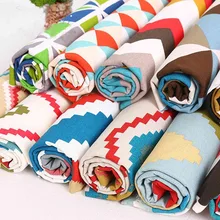 Mylb печать на льняной ткани решетки холст скатерти с принтом подушки детские шторы полиэстер хлопок полотно