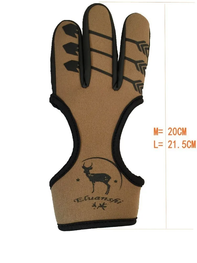 Защитная Кожаная Черная Защитная перчатка с 3 пальцами для стрельбы из лука