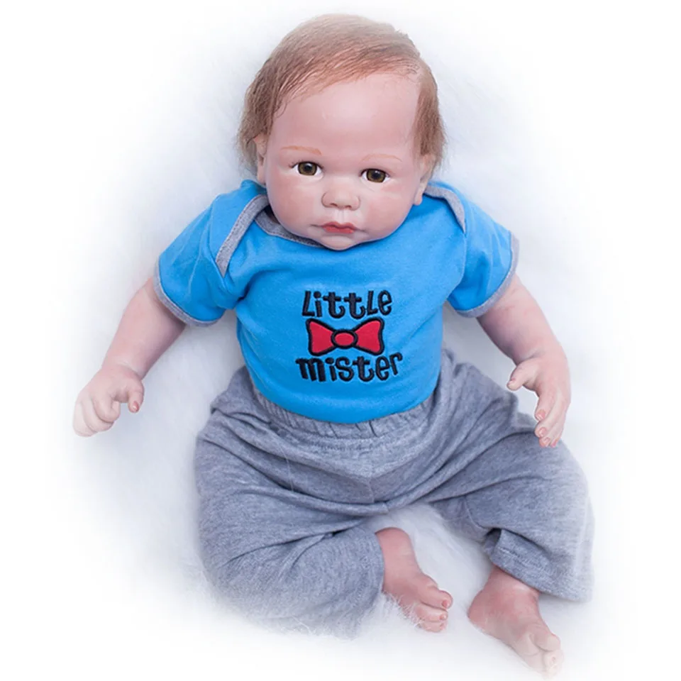

20 inch Soft Silicone Realistic Dolls Reborn Baby Toy 50 cm Cloth Body So Truly Newborn Baby Dolls Wear Clothes Kits Xmas Gift