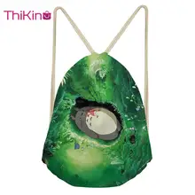 Thikin Totoro Casual Sack Drawstring Bag for Girls Cute Pet Travel Backpack Toddler Softback Lady Beach Mochila DrawString Bag