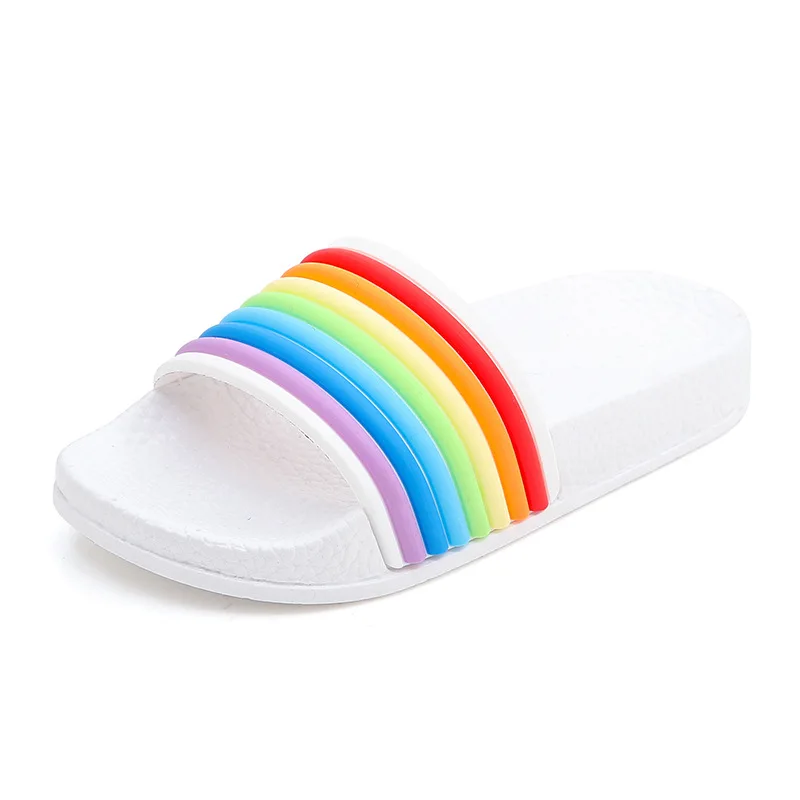 

Rass ple Baby Toddler Rainbow Slippers Beach Water Outdoor Summer Flip Flops Kids Girl Boys Cartoon Home Indoor Cute Sandals