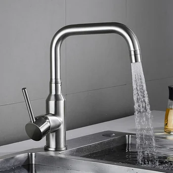 

Kitchen Faucet Total Brass Swivel Sink Faucet Hot & Cold Black/Nickel/Chrome Bathroom Basin Faucet Sink Faucet Water Mixer Tap