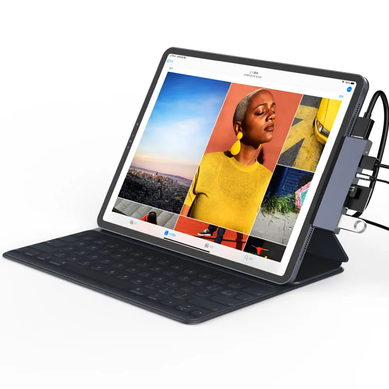 USB C концентратор к HDMI адаптер для iPad Pro Macbook Pro/Air usb type C док-станция с USB-C PD TF SD USB 3,0 3,5 мм порт для наушников