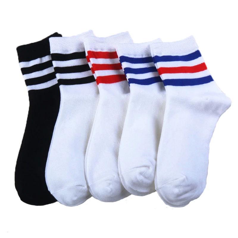 Brand Korean Style Casual Solid Color Candy Strip Women Socks 100