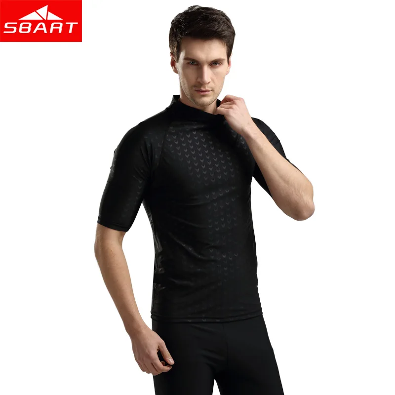 

SBART Shark Skin Men Dive Wet Suits Shirt Sun Protection Sharkskin T-shirt for Man Surfing Top Windsurf Wet Suits Plus Size 4XL