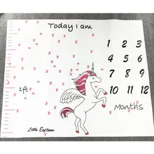 Детское одеяло с изображением единорога; реквизит для фотосессии; ежемесячное одеяло для фотосессии; тканевый фон с рисунком из мультфильма; размеры 39x47 дюймов