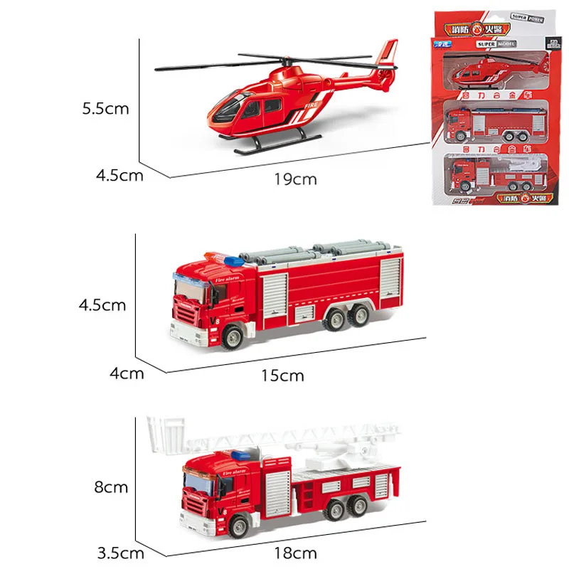 Preise 3in1 Legierung Kinder Spielen Set Spielzeug Fahrzeug Kit Feuer Rettungs Armee Lkw Engineering Spielzeug Auto Baby Jungen Geschenk Trägheit Modell auto