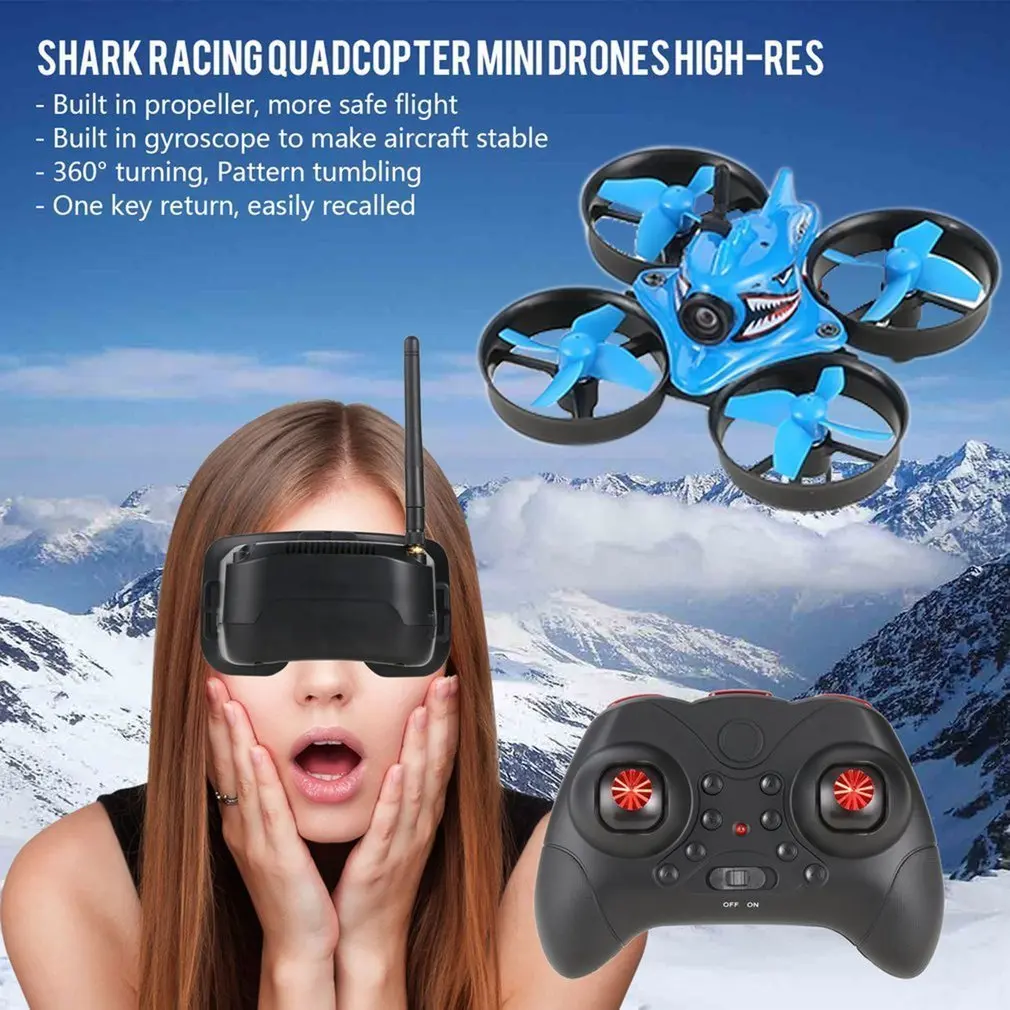

3PCS Micro FPV RC Racing Quadcopter Set with 5.8G 1000TVL 40CH Camera + 3 Inch Goggles VR Headset + Transmitter Helicopter Toy