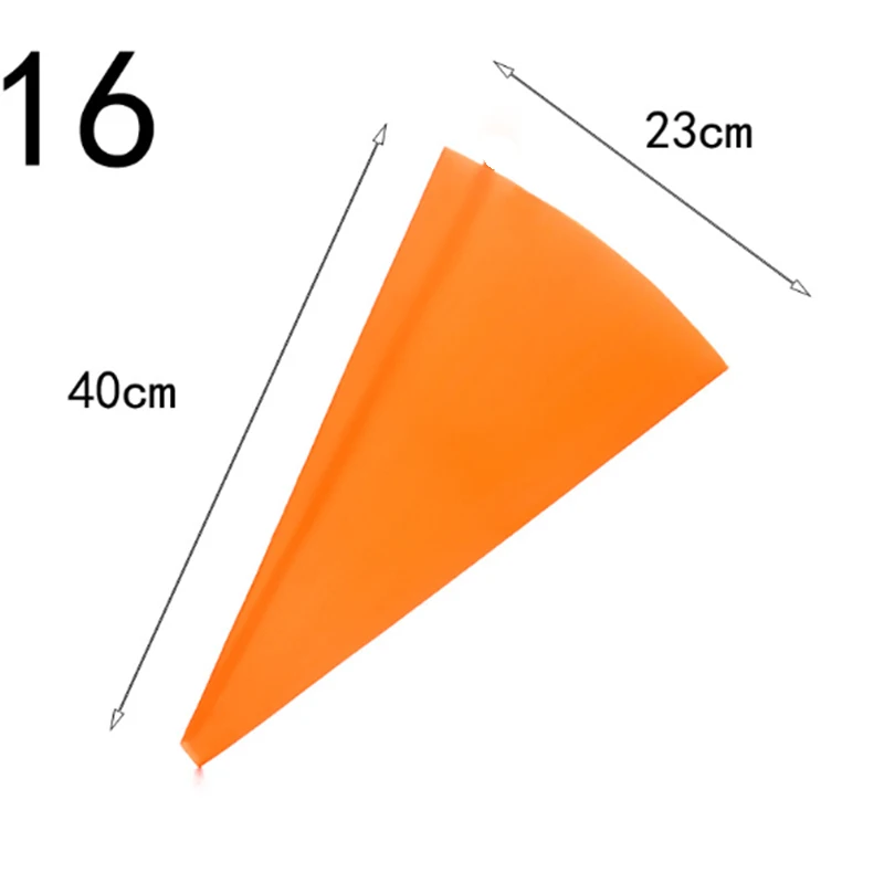1 шт. оранжевые многоразовые Кондитерские Силиконовые глазури трубочки крем Кондитерские мешки сопло торта украшения инструменты Прямая - Цвет: 16 inch
