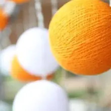 20 шт./компл. двухцветная винтажная оранжевая и белая хлопковая гирлянда, патио, фея, дом, сад, Свадебная вечеринка, декор на Хэллоуин