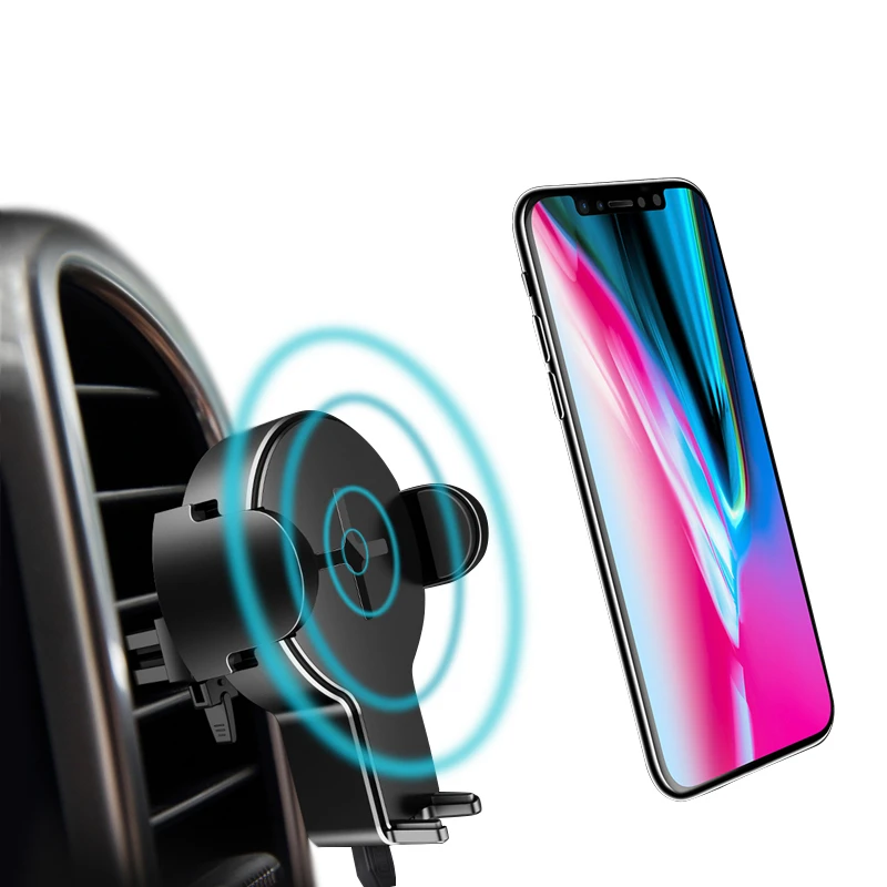 QI Беспроводное зарядное устройство, ROCK Dual Coil зарядная подставка 10 Вт для iPhone X 8 samsung Note 8 S8 Plus S7 S6 Edge держатель док-станции - Тип штекера: Car Holder Charger