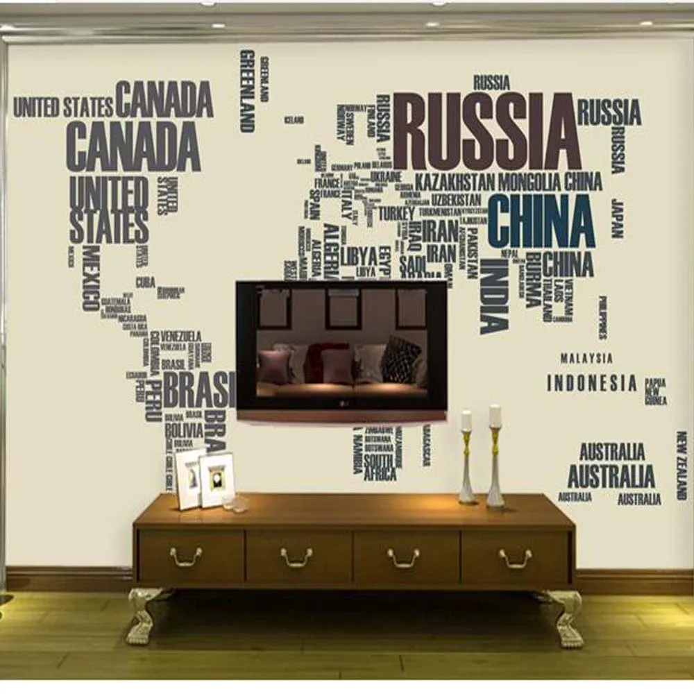 3D пользовательские обои с золотой картой мира фотообои для ТВ фон трехмерной