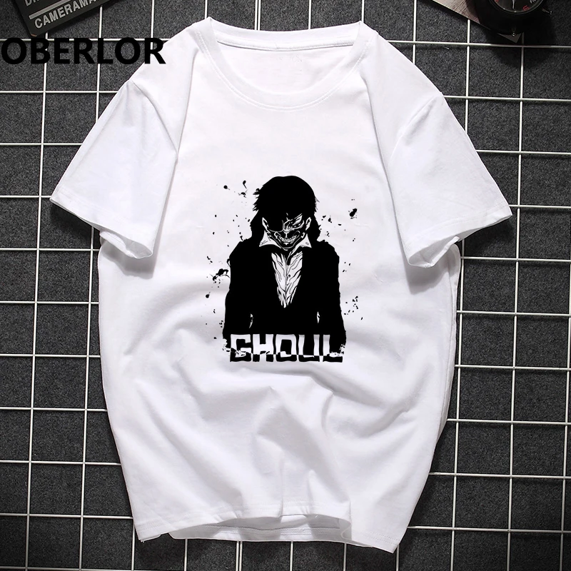 

Men Clothes 2019 Japan Tokyo Ghoul Printed Hot Anime Tshirt Ken Kaneki White Stranger Things Harajuku Streetwear Hip Hop Tshirt