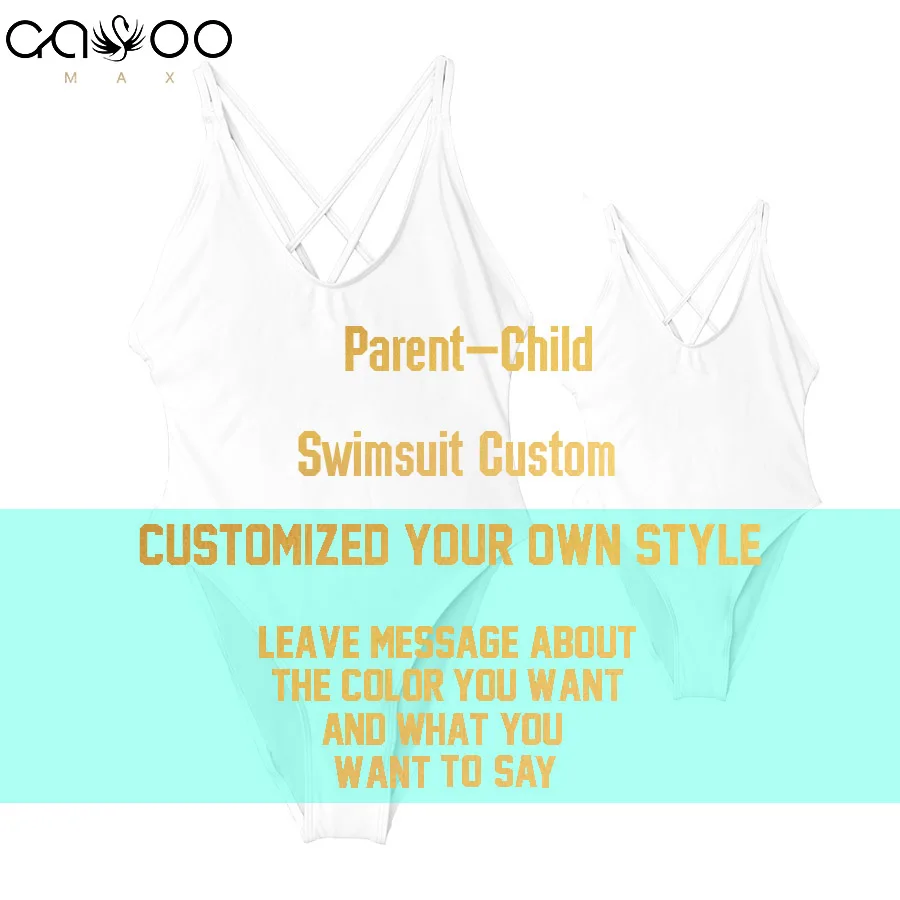 

NewBikini Parent-Baby Cross Swimsuits Custom Mom-Kid One Piece Desing Your Own Brand Style Print Swimwear Bathing Suits Lining