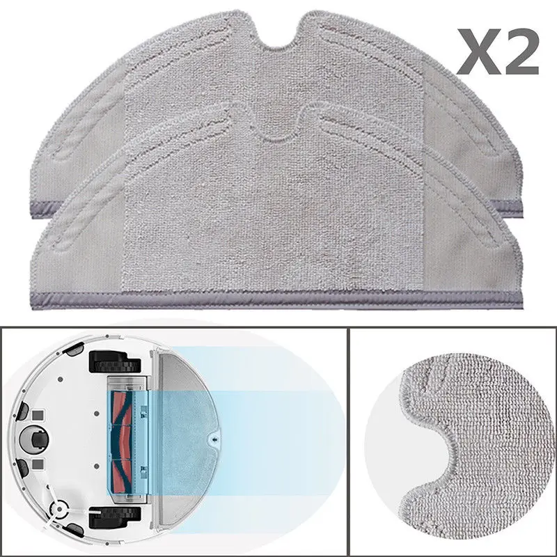 

2 Pack Dry/Wet Mop Cloths For Roborock S50 Xiaomi Vacuum Cleaner Home Washable
