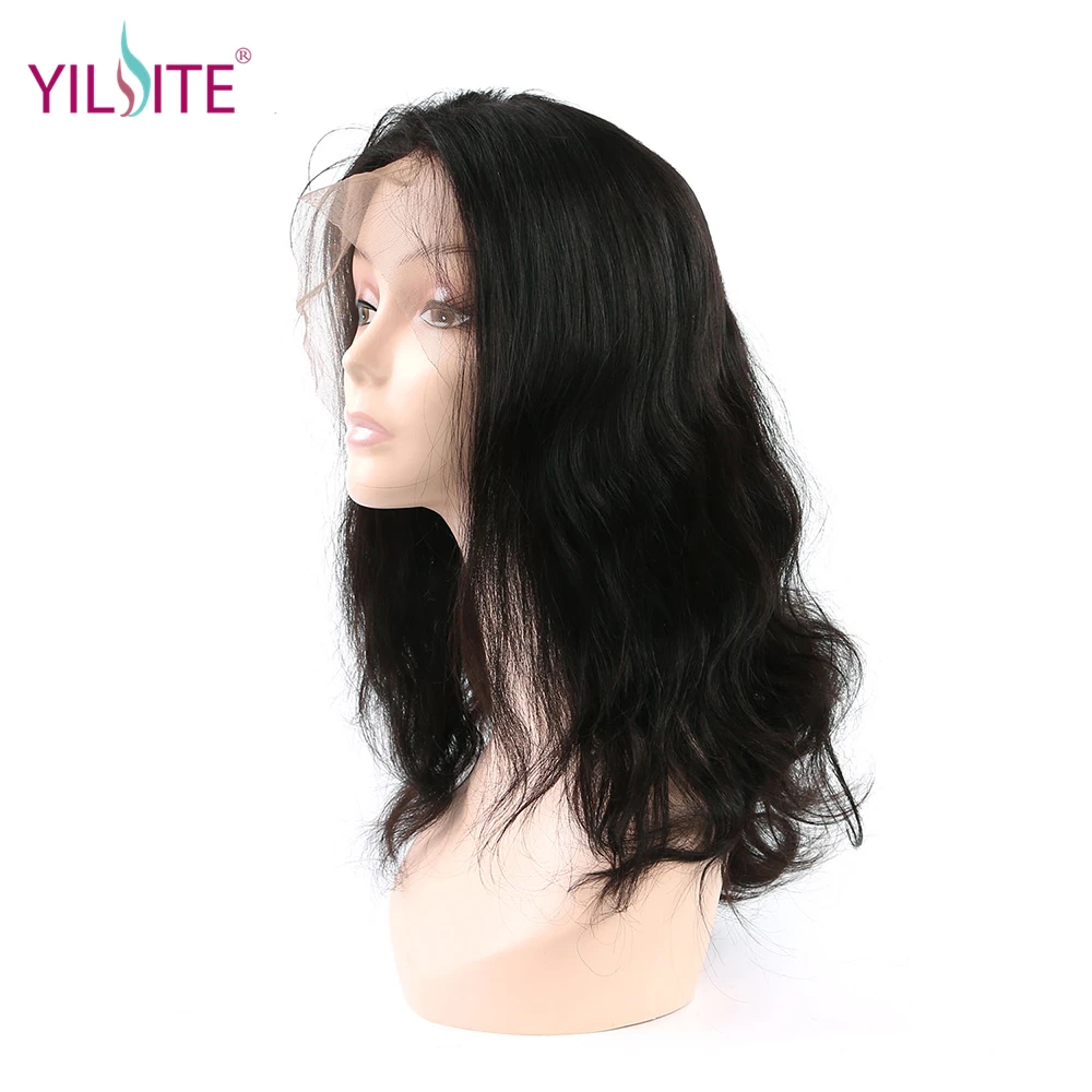 YILITE 360 парик с фронтальной шнуровкой 180% плотность человеческих волос парики для