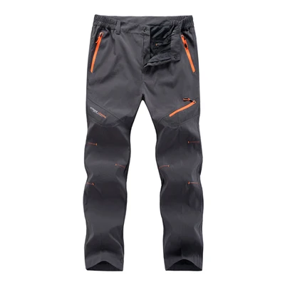 Весна Лето быстросохнущие крутые длинные штаны дышащие спортивные штаны для мужчин размера плюс уличные походные брюки для рыбалки RM098 - Цвет: Dark Grey