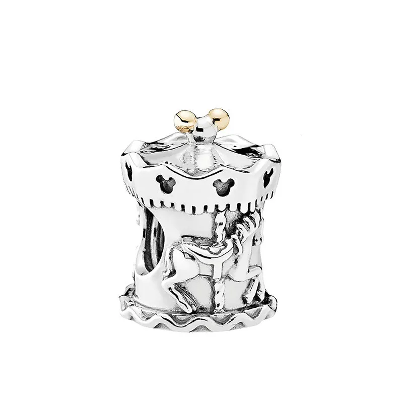 5PCS-New-Silver-Metal-Charms-Mickey-3D-Carousel-Horse-Big-Hole-Play-Beads-Fit-DIY-Women