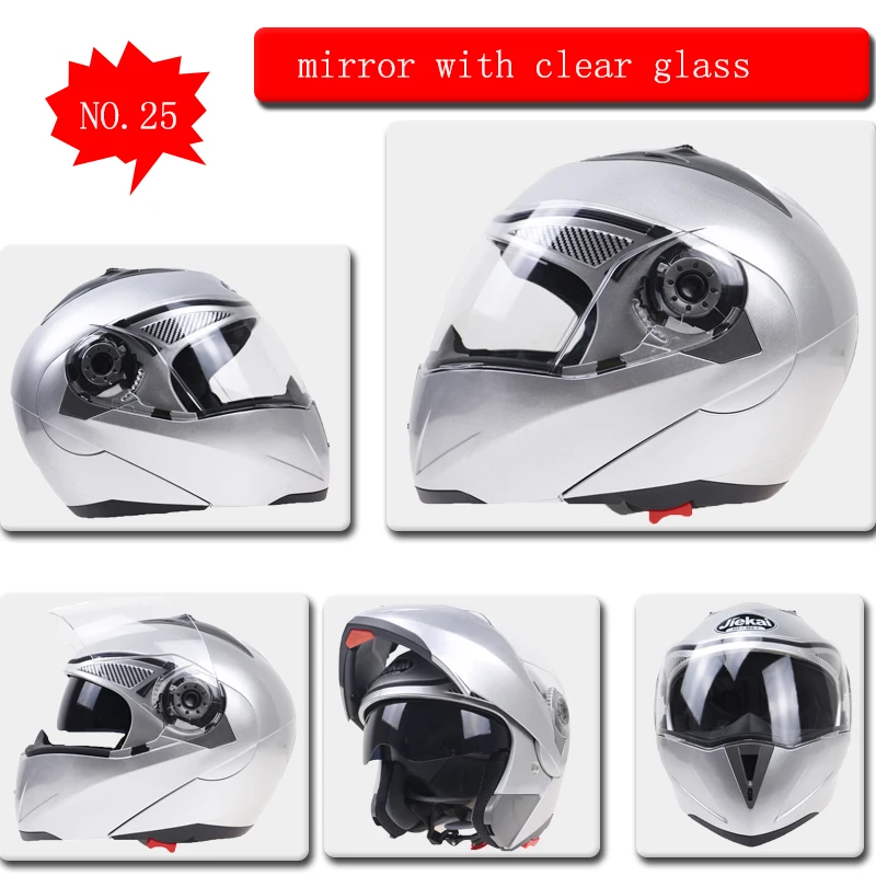 Профессиональный двойной стеклянный мотоциклетный шлем Jiekai откидной мотоциклетный шлем 22 варианта доступен с внутренним черным солнцезащитным стеклом