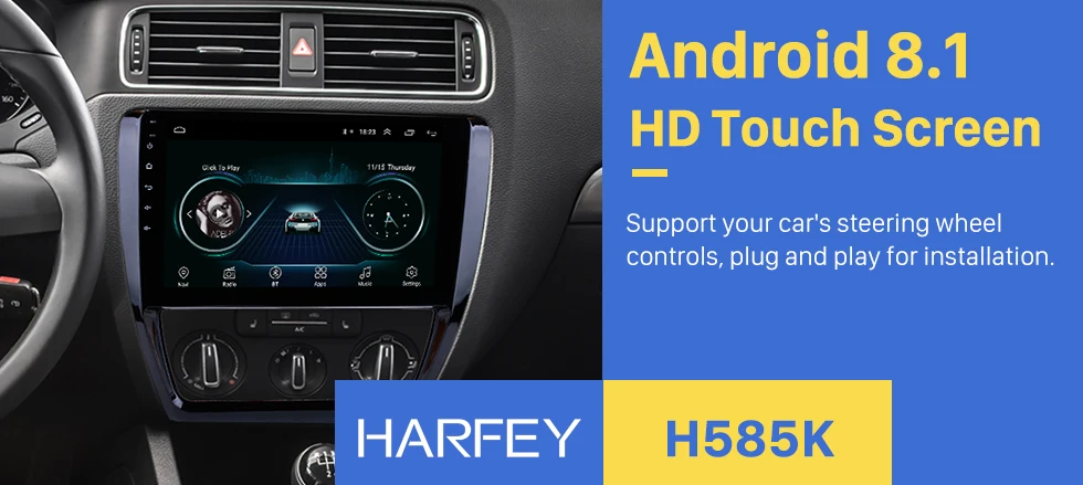 Flash Deal Harfey Android 8.1 for VW Volkswagen SAGITAR 2012 2013 2014 2015 GPS Navigation System Radio Bluetooth Music WIFI SWC USB 0