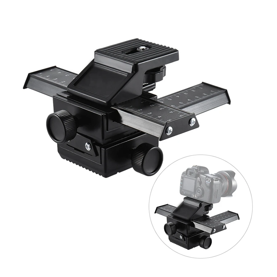 MINIFOCUS 4 Way Macro focusing Close up Shooting Photography Tripod Head Rail Slider for Nikon