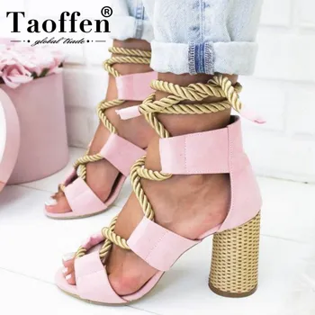 

TAOFFEN 2019 Women Sandals Shoes Celebrity Wearing Mixed Colors Style Clear Colorful Strappy Sandals High Heels Shoes Size 34-43