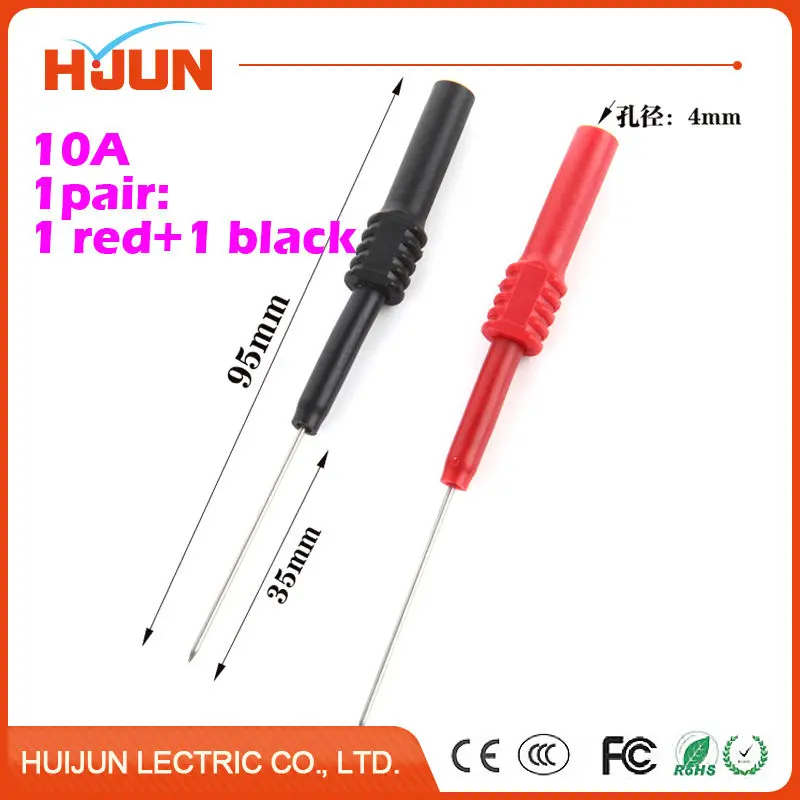 

1pair 2pcs L95mm Spring Test Probe Tips Insulated Test Hook Wire Connector for Multimeter Stainless Steel Needle Test Leads Pin